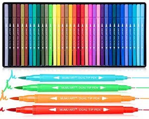 35 dual markers pen for adult coloring book, coloring brush art marker, fine tip colored pens for kids, bullet journaling drawing planner