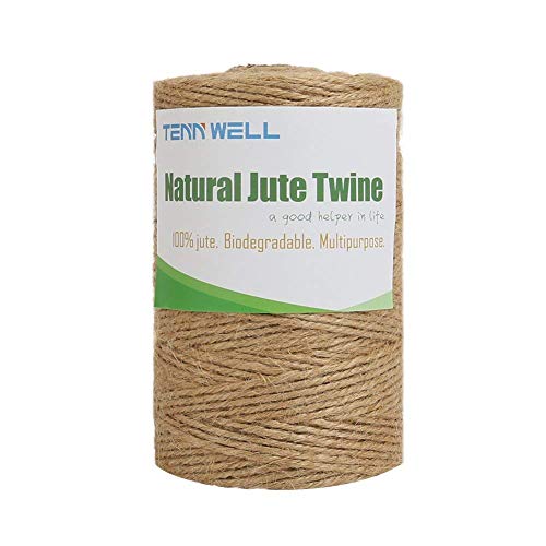 Tenn Well Natural Jute Twine, 500 Feet Long Brown Twine Rope for Crafts, Gift Wrapping, Packing, Gardening and Wedding Decor