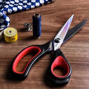 LIVINGO Premium Tailor Scissors Heavy Duty Multi-Purpose Titanium Coating Forged Stainless Steel Sewing Fabric Leather Dressmaking Comfort Grip Shears Professional Crafting (9.5 INCH)