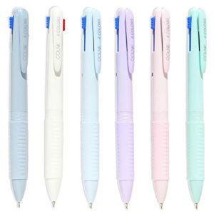colnk multicolor ballpoint pen 0.5, 4-in-1 colored pens fine point,ballpoint gift pens for planner journaling,assorted ink, 6-count