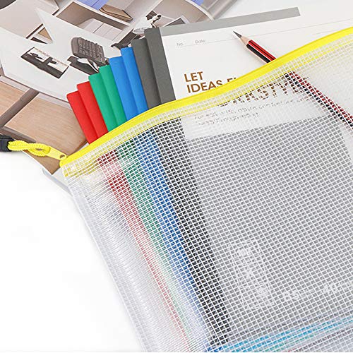 EOOUT 24pcs Mesh Zipper Pouch Zipper Bags, Puzzle Bag for Organizing Storage, Letter Size, A4 Size, Zipper File Bags for School, Board Games and Office Supplies