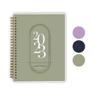rileys 2023 weekly planner – annual weekly & monthly agenda planner, jan – dec 2023, flexible cover, notes pages, twin-wire binding (8 x 6-inches, green)
