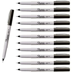 sharpie permanent markers, ultra fine point, black, 12 count – 1 pack