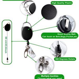 Retractable Badge Reel with Claw Clasp and Clip for Id Card Holders (2Pack)