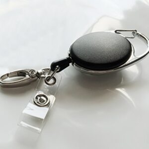 Retractable Badge Reel with Claw Clasp and Clip for Id Card Holders (2Pack)