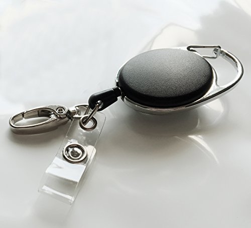 Retractable Badge Reel with Claw Clasp and Clip for Id Card Holders (2Pack)