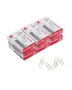 paperpal #1 nonskid paper clips, 600 medium paper clips (6 boxes of 100 each), paperclips for office school & personal use, daily diy, 1-2/7″ silver heavy duty non-skid paper clip standard size