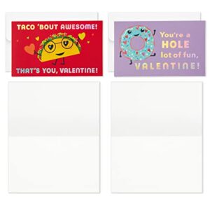 Hallmark Kids Mini Valentines Day Cards Assortment, 18 Classroom Cards with Envelopes (Tacos, Pizza, Doughnuts)