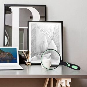 Large Magnifying Glass 10X Handheld Reading Magnifier for Seniors & Kids - 100MM 4INCHES Real Glass Magnifying Lens for Book Newspaper Reading, Insect and Hobby Observation, Classroom Science (GREEN)