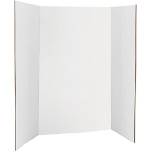 trifold poster board 36″ x 48″ white presentation board science fair display boards – for school, fun projects and business presentations – by emraw