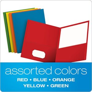 Oxford Two-Pocket Folders, Assorted Colors, Letter Size, 25 per box (57513)