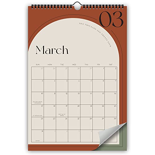 Aesthetic Minimalist Wall Calendar - Runs From January 2023 Until July 2024 - The Perfect Vertical Monthly Calendar With for Easy Planning