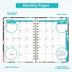 Ymumuda 2023 Planner, Weekly Monthly Planner 2023, 12-Month School Planner from JUL.2023 to JUN.2024, 8.4" X 6", Spiral Planner Notebook with Stickers, Elastic Closure, Inner Pocket, Coated Tabs, Floral