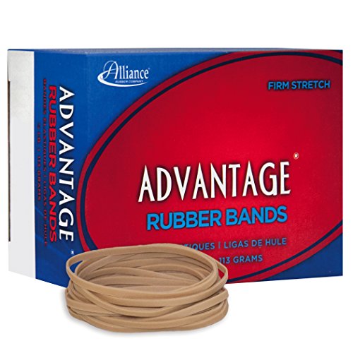 "Alliance Rubber 26339 Advantage Rubber Bands Size #33, 1/4 lb Box Contains Approx. 150 Bands (3 1/2"" x 1/8"", Natural Crepe)", beige