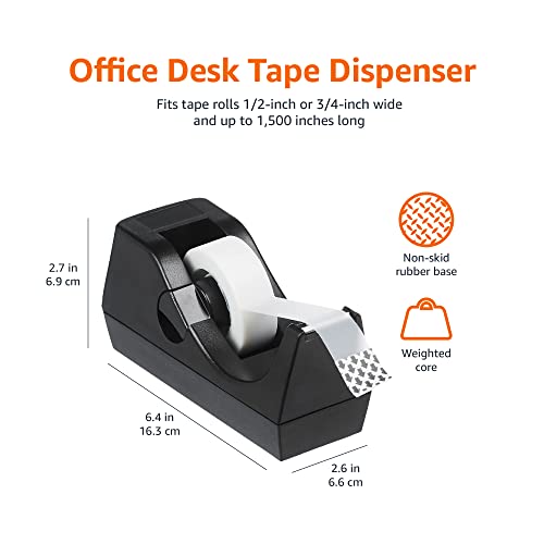 Amazon Basics Office Desk Tape Dispenser - 3-Pack