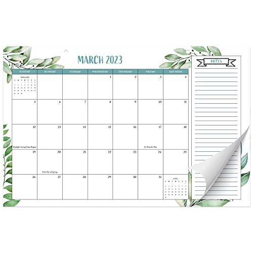 Aesthetic 2023 Greenery Desk Calendar - Runs Until July 2024 - 17"x11" Desktop/Wall Calendar for Easy Organizing