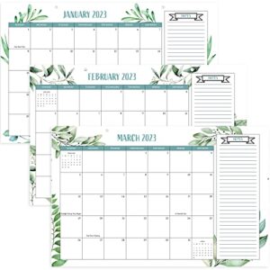Aesthetic 2023 Greenery Desk Calendar - Runs Until July 2024 - 17"x11" Desktop/Wall Calendar for Easy Organizing