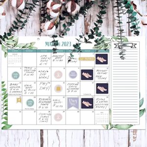 Aesthetic 2023 Greenery Desk Calendar - Runs Until July 2024 - 17"x11" Desktop/Wall Calendar for Easy Organizing