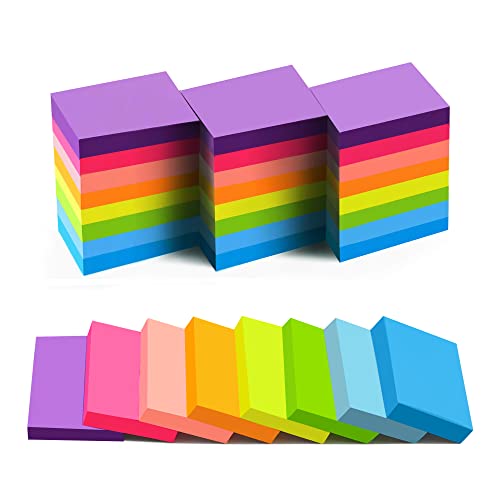 (24 Pack) Sticky Notes 1.5x2 in , 8 Colors Post Self Sticky Notes Pad Its , Bright Post Stickies Colorful Sticky Notes for Office, Home, School, Meeting, 75 Sheets/pad