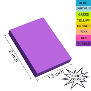(24 Pack) Sticky Notes 1.5x2 in , 8 Colors Post Self Sticky Notes Pad Its , Bright Post Stickies Colorful Sticky Notes for Office, Home, School, Meeting, 75 Sheets/pad