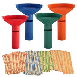 252 coin wrappers with coin sorter tubes – funnel shaped color-coded coin counter stacking roll sorting tubes