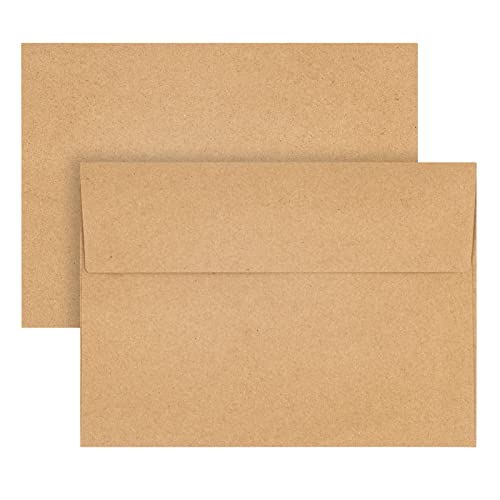 Kraft Envelopes, 50 Pack, 5 x 7 Inch, Brown Envelopes,A7 Envelopes, Card Envelopes, Kraft Paper Envelopes, Invitation Envelopes, Postcard Envelopes