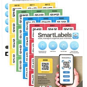 QR Code Smart Labels | Color Coded Scannable Stickers for Storage Bins, Moving Containers & Organization | Pack and Track Inventory on iOS & Android App | Pack of 48 (Original)