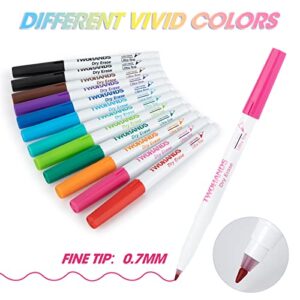 TWOHANDS Dry Erase Markers Ultra Fine Tip,0.7mm,Low Odor,Extra Fine Point,11 Assorted Colors,Whiteboard Markers for kids,School,Office,Home,or Planning Whiteboard,12 Count,20529