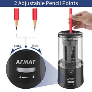 AFMAT Electric Pencil Sharpener, Pencil Sharpener for Colored Pencils, Auto Stop, Super Sharp & Fast, Electric Pencil Sharpener Plug in for 6-12mm No.2/Colored Pencils/Office/Home-Black