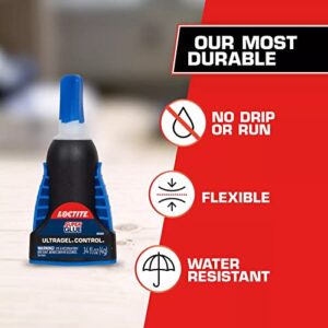 Loctite Super Glue Ultra Gel Control, Clear Superglue For Plastic, Wood, Metal, Crafts, & Repair, Cyanoacrylate Adhesive Instant Glue, Quick Dry - 0.14 fl oz Bottle, Pack Of 6
