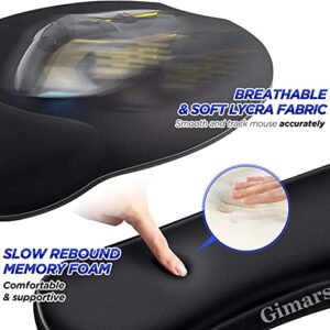 Gimars Ergonomic Mouse Pad Wrist Support, Upgrade Enlarge Superfine Fibre Soft Smooth Keyboard Wrist Rest, Comfortable Memory Foam Wrist Rest for Computer, Laptop, Mac, Gaming, Office and Pain Relief