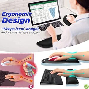 Gimars Ergonomic Mouse Pad Wrist Support, Upgrade Enlarge Superfine Fibre Soft Smooth Keyboard Wrist Rest, Comfortable Memory Foam Wrist Rest for Computer, Laptop, Mac, Gaming, Office and Pain Relief