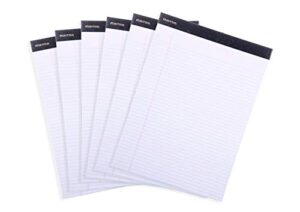 mintra office legal pads – ((premium white 6pk, 8.5in x 11in, narrow ruled)) – 50 sheets per notepad, micro perforated writing pad, notebook paper for school, college, office, professional