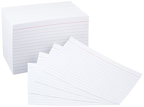 Amazon Basics 4 x 6-Inch Ruled Lined White Index Note Cards, 500-Count, Index Cards