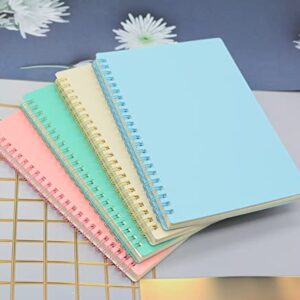 Yansanido Spiral Notebook, 4 Pcs 8.3 Inch x 5.9 Inch A5 Thick Plastic Hardcover 7mm College Ruled 4 Color 80 Sheets -160 Pages Journals for Study and Notes (4)