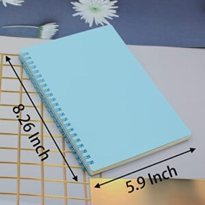 Yansanido Spiral Notebook, 4 Pcs 8.3 Inch x 5.9 Inch A5 Thick Plastic Hardcover 7mm College Ruled 4 Color 80 Sheets -160 Pages Journals for Study and Notes (4)