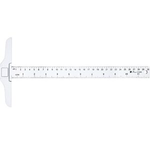 pangda 12 inch/ 30 cm junior t-square plastic transparent t-ruler for drafting and general layout work (1)