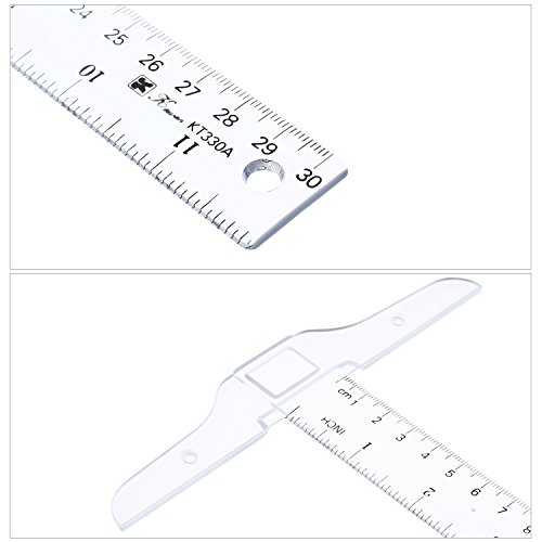 Pangda 12 Inch/ 30 cm Junior T-Square Plastic Transparent T-Ruler for Drafting and General Layout Work (1)