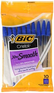 bic 751766084321 cristal xtra smooth pens blue medium point. 10-pack