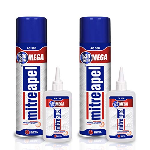 Super CA Glue (2 x 4.5 oz.) with Spray Adhesive Activator (2 x 16.9 fl oz.) Ca Glue with Activator for Wood, Plastic, Metal, Leather, Ceramic - Cyanoacrylate Glue for Crafting&Building (2 Pk)