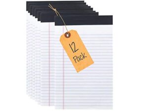 1intheoffice jr legal pads,small legal notepads, 5″ x 8″, narrow ruled note pad, white, 50 sheets/pad, 12 pads/pack
