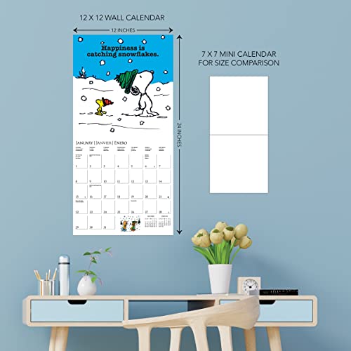 Graphique 2023 Peanuts Wall Calendar | 12” x 12” | Thick Paper | Home & Office Organizer | Large Monthly Grid | 3 Languages & Marked Holidays | 4 Month Preview Page for 2024