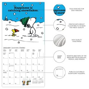 Graphique 2023 Peanuts Wall Calendar | 12” x 12” | Thick Paper | Home & Office Organizer | Large Monthly Grid | 3 Languages & Marked Holidays | 4 Month Preview Page for 2024