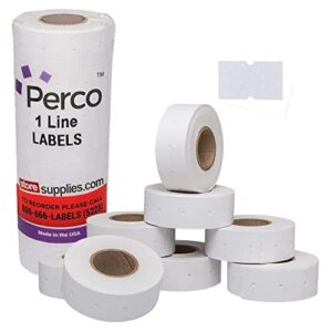 perco 1 line white labels – 1 sleeve, 8,000 blank price and date gun labels for perco 1 line price and date guns
