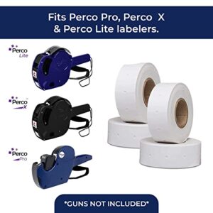 Perco 1 Line White Labels - 1 Sleeve, 8,000 Blank Price and Date Gun Labels for Perco 1 Line Price and Date Guns