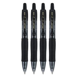 PILOT G2 Mini Premium Retractable Gel Roller Pen, Fine Point, 0.7mm, Black Ink, Pack of 4, 31734