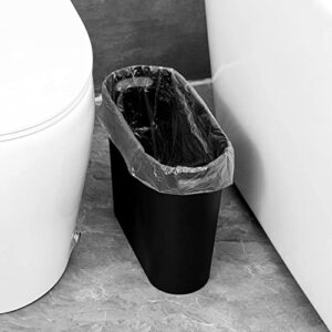 zoocatia Small Trash Can Garbage Can Container Bin with Handles 3 Gallons Plastic Wastebasket for Bathrooom, Bedroom, Office, Kitchen, Laundry Room, Dorm Room - Black