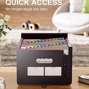 ThinkTex Accordian File Organizer, 24 Pockets Expanding File Folders, Monthly Bill Receipt Documents Organizer, Colorful Tabs, Letter/A4 Size