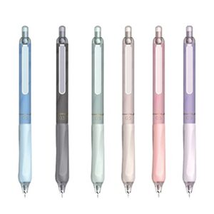 dunbong retractable 0.5mm porous point pen, metal clip, non-slip pen holder, black ink gel pens, box of 6 pens (6)