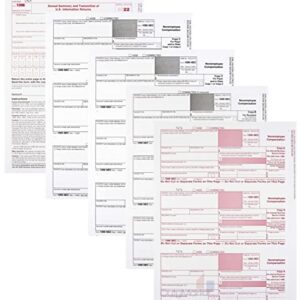 1099 NEC Forms 2022 4-Part Tax Forms Kit, Compatible with QuickBooks and Accounting, 25 Pack, Software and Envelopes NOT Included Software, Made in The USA